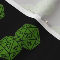 Poison Green d20 Dice Black BG by Shari Lynn's Stitches