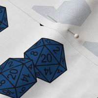 Classic Blue d20 Dice White BG by Shari Armstrong Designs