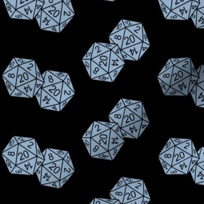 Slate d20 Dice Black BG by Shari Armstrong Designs