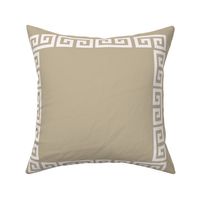 Taupe and white greek key 20" Sq panel