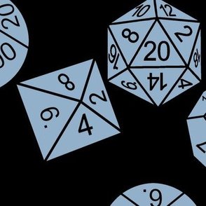 Slate Jumbo RPG Dice Black BG by Shari Lynn's Stitches