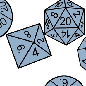 Slate Jumbo RPG Dice White BG by Shari Lynn's Stitches