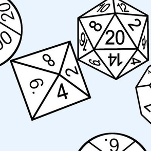 White Jumbo RPG Dice with Ice bg by Shari Lynn's Stitches