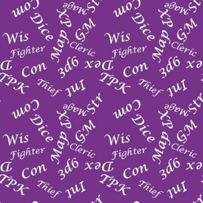 White Gamer Terms Large Scale Mauveine bg by Shari Lynn's Stitches