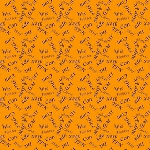 Black Gamer Terms Small Scale Cheddar Orange bg by Shari Lynn's Stitches