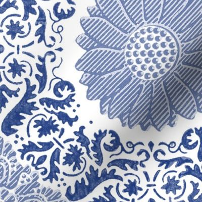 Napoleonic Fleurons & Anthemia Arabesque ~  Willow Ware Blue and White 