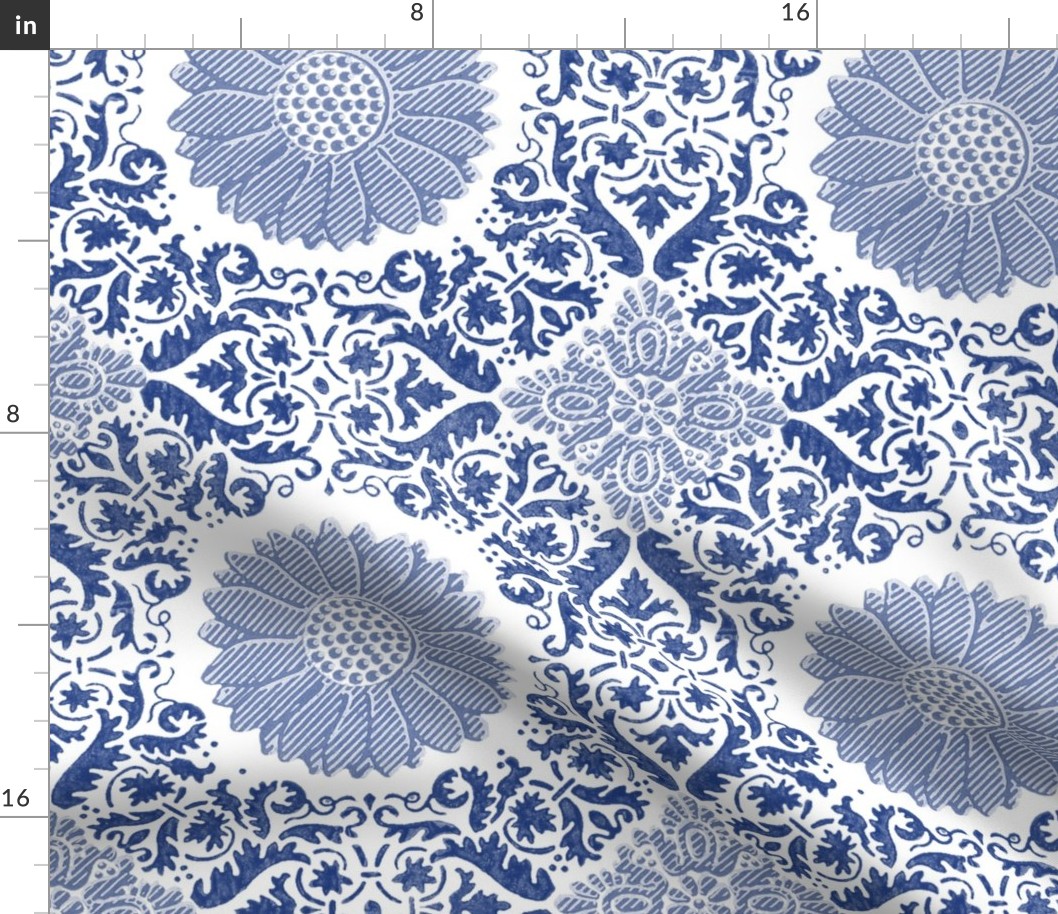 Napoleonic Fleurons & Anthemia Arabesque ~  Willow Ware Blue and White 
