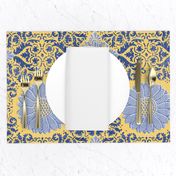 Napoleonic Fleurons & Anthemia Arabesque ~  Rococo Gold and Willow Ware Blue and White 