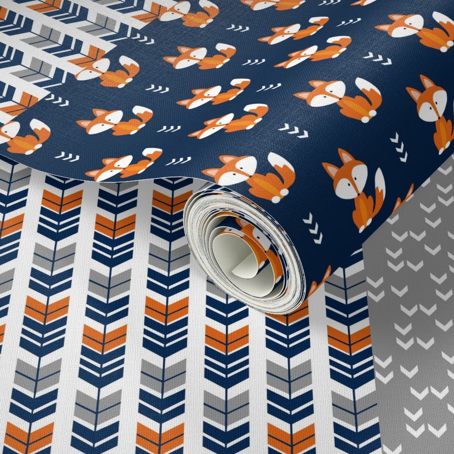 Navy Fox Fat Quarters