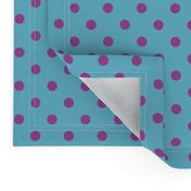 Small scale • Blue and purple polka dots