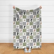 Love you to the Farm & back//Sage - Wholecloth Cheater Quilt - Rotated