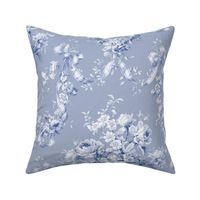 Queen Alexandra Floral Damask ~  Willow Ware Blue and White on Henriette 