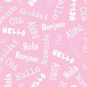 Hello World - Multi Language - Pink