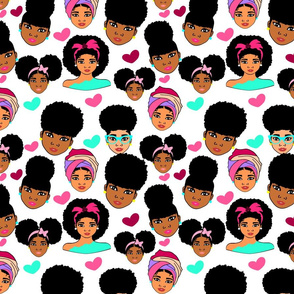 Afro Hair Fabric, Wallpaper and Home Decor | Spoonflower