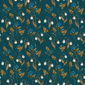 Lily & Morning Glory Dark Teal // small