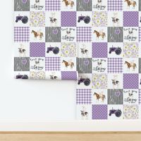 Love you to the farm & Back//Purple - Wholecloth Cheater Quilt