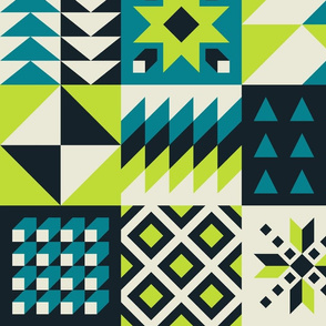 Geometric Half-Drop Pattern