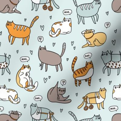 Smaller size Cute special cats cartoon pattern