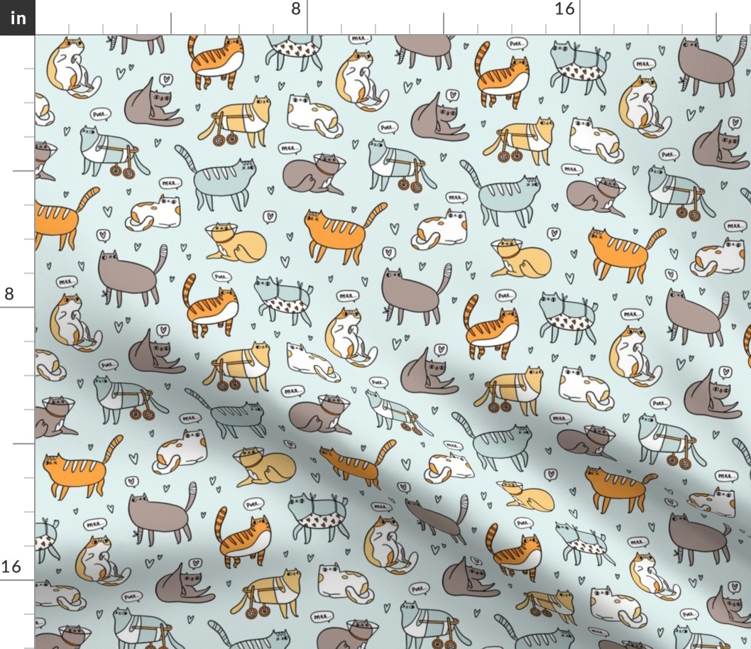 Smaller size Cute special cats cartoon pattern