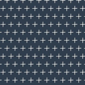 Plus Pattern - White on Naval Blue - Tiny Scale