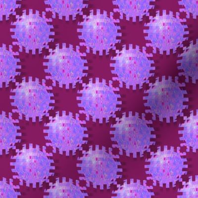 CFW - Medium - Cogs from the Wheel  Polka Dots - Maroon - Lavender