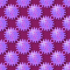 CFW - Medium - Cogs from the Wheel  Polka Dots - Maroon - Lavender