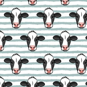 Holstein-Friesian  cows on blue stripes - farming - LAD20