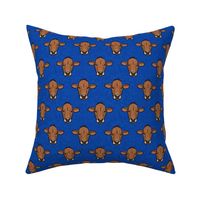 Brown Cows - farm themed - Angus on blue  - LAD20