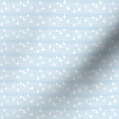 Beach nautical artistic small white sailboats waves light blue white