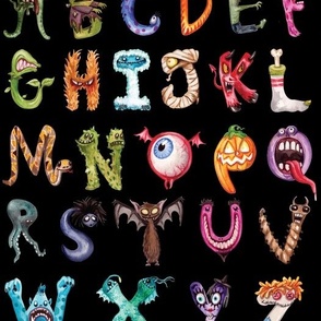 monster alphabet // black