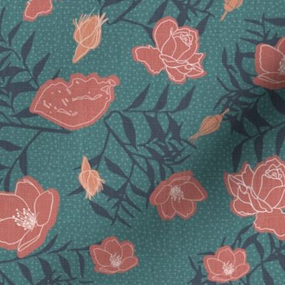 Bella Nora red blue floral pattern