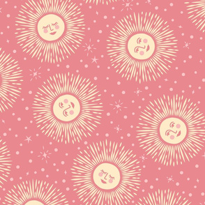 Golden Sun - multidirectional - dusty rose pink - large scale