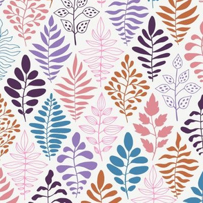 leafy argyle - multi color - pink, purple and blue