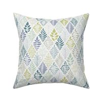 leafy argyle - multi color - muted green and blue