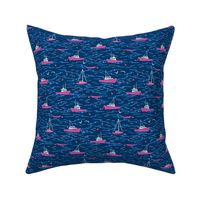 Harbor Boats navy blue hot pink small