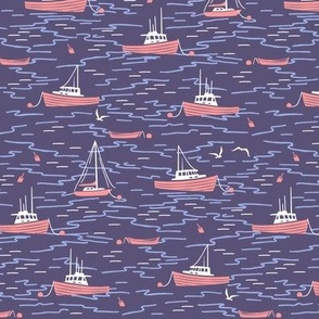 Harbor Boats purple pink small