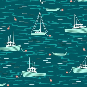 Harbor Boats teal mint medium