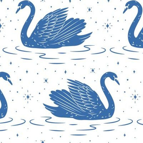 Night Swan white blue large