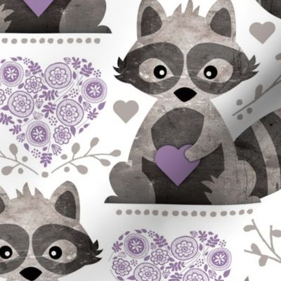 Raccoon's Valentine - Lavender - Large Scale
