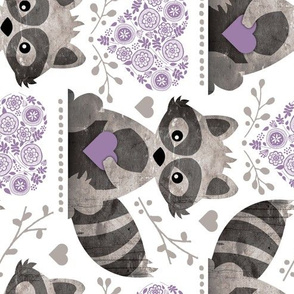 Raccoon's Valentine - Lavender - Large Scale - Rotated