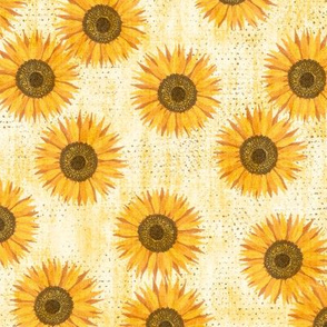 Textured Country Sunflowers on Beige