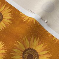 Textured Country Sunflowers on Orange