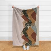 rotated 36x54 blanket: layered mountain // laurel, olive green, cinnamon, 26-13 x, caramel no. 2, starfish, 13-2