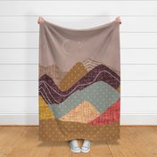 54x72 blanket: layered mountain // spice no. 2, coral gold, dusty rose, medallion, laurel x, sunset, 26-13 x