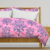 CITRUS GROVE TOILE BLUES ON PINK