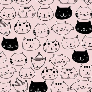 Cute cats on pink