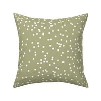 Messy boho confetti abstract minimal animal print cheetah spots or dalmatian skin soft olive green white