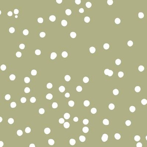 Messy boho confetti abstract minimal animal print cheetah spots or dalmatian skin soft olive green white