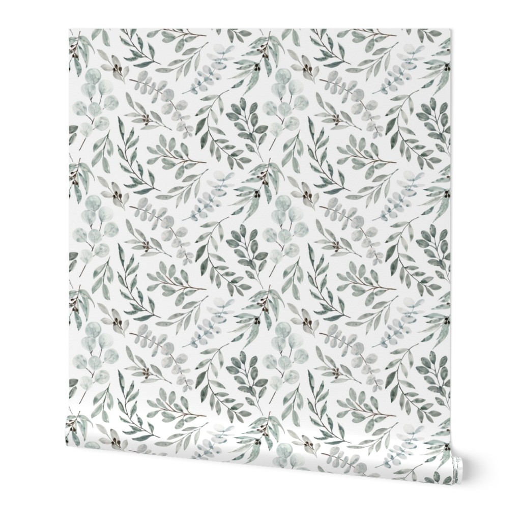 Medium // Eucalyptus Fabric Nursery Wallpaper by Erin Kendal New Edition 1 