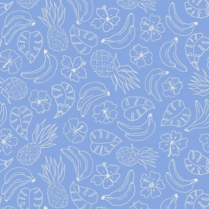 tropical shapes/blue/medium